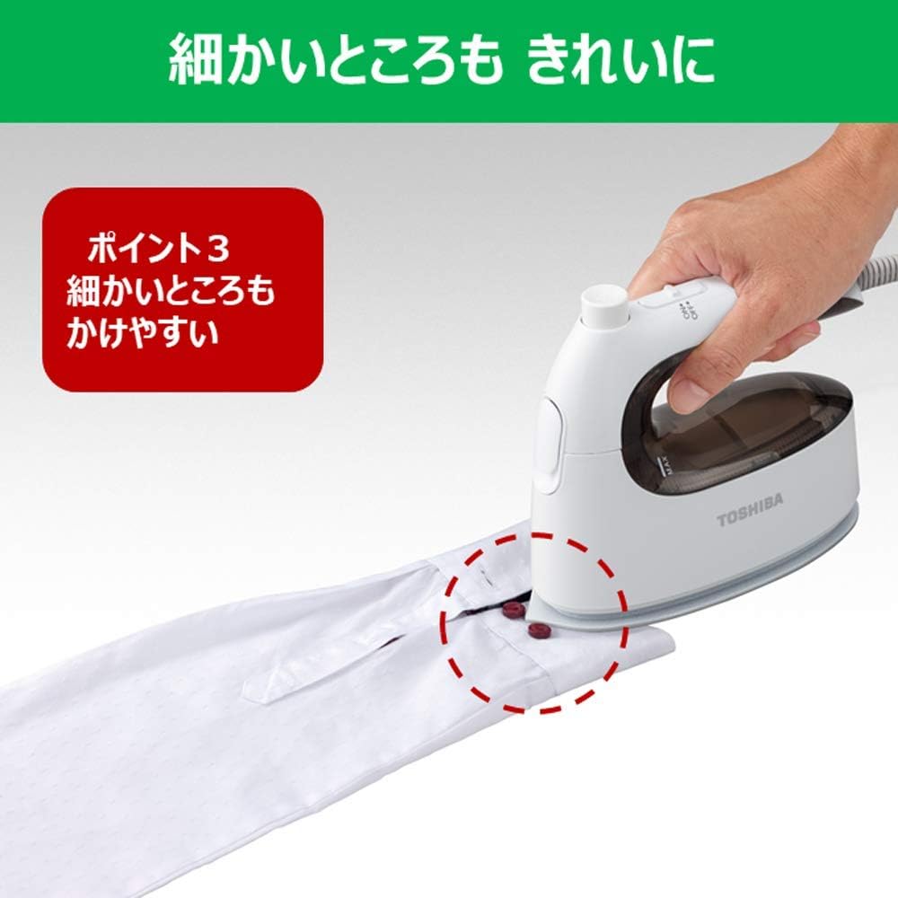 Toshiba Clothes Steamer Steam Iron TAS-M4 Lightweight Approx. 0.6kg Compact Rising time Approx. 30 seconds Steam amount Approx. 0.6g/time Gray for rainy season