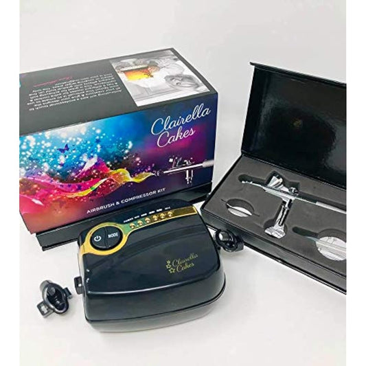 Award Winning Clairella Cake Airbrush and Compressor - Perfect for Cake Decorating with 5 Speed Settings