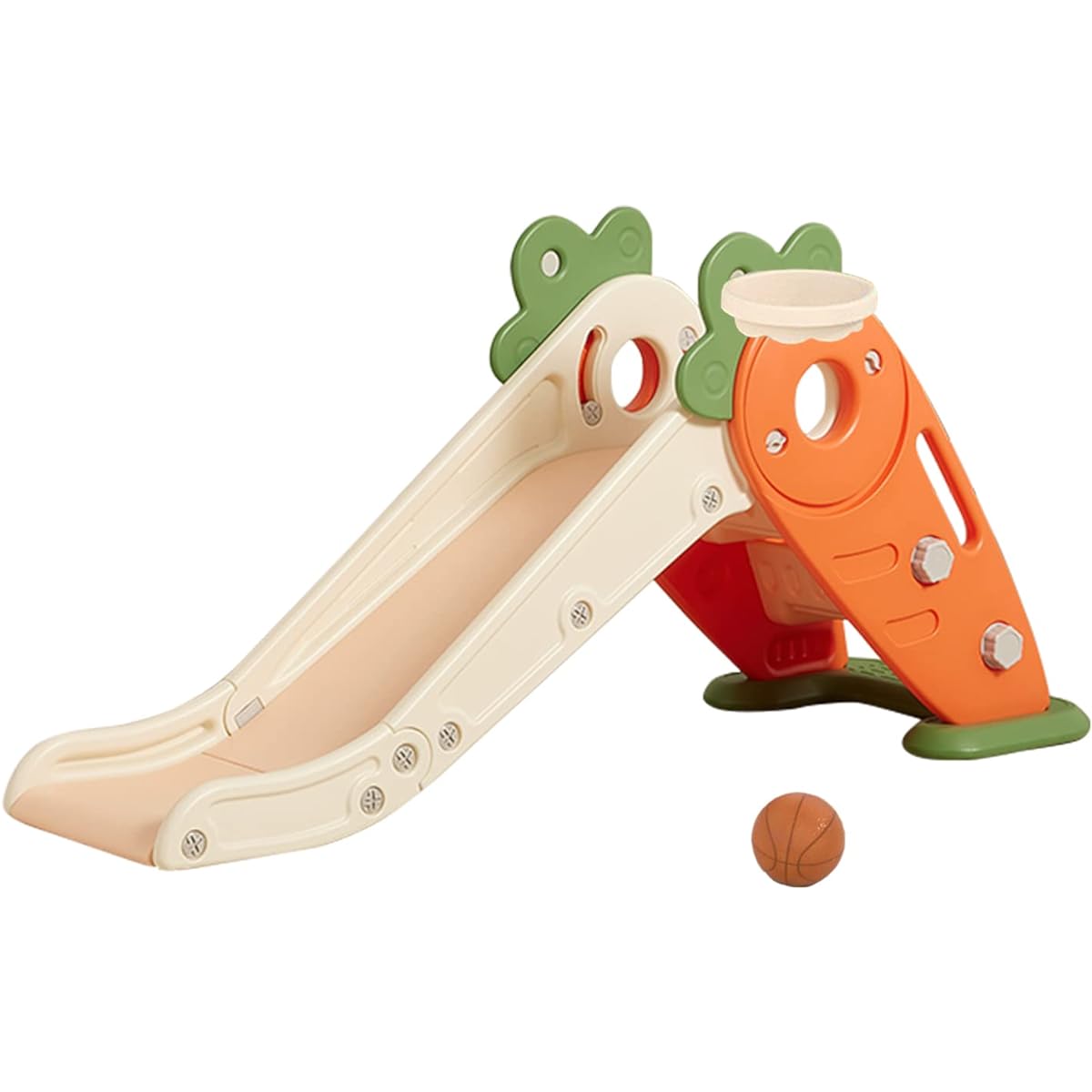 Osaka Kuma Slide, Folding Indoor Slide, Children's Playground Equipment [Ball Included] Toy, Load Capacity 50kg, Indoor Playground Equipment, Children's Gift, Carrot Shape (Orange)