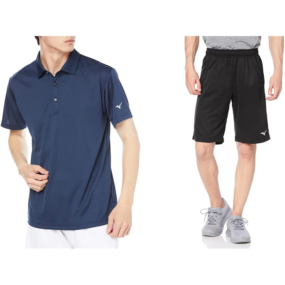 [Mizuno] Training Wear Navi Dry Polo Shirt Short Sleeve Sweat Absorbent Quick Drying U Neck Inner Underwear UPF15 32MA2195 Men's