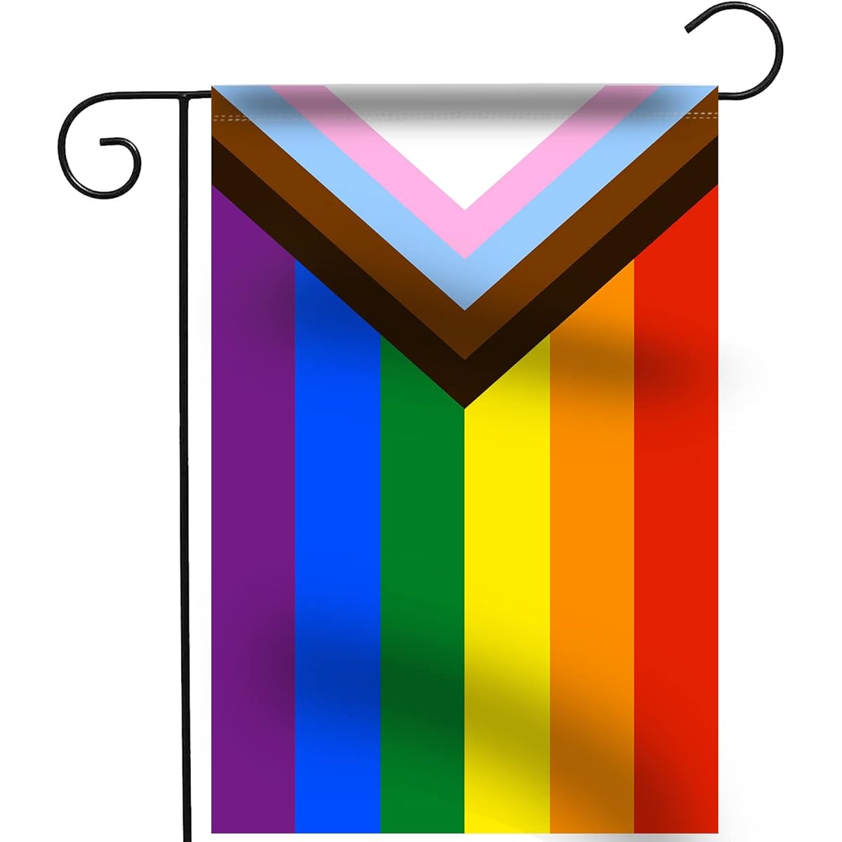 Inclusive Progress Garden Flag - Support Pride Love LGBT Chevron Progressive Bisexual Pansexual - Home Decor Banner Small Yard Gift Double Sided 12.5 x 18