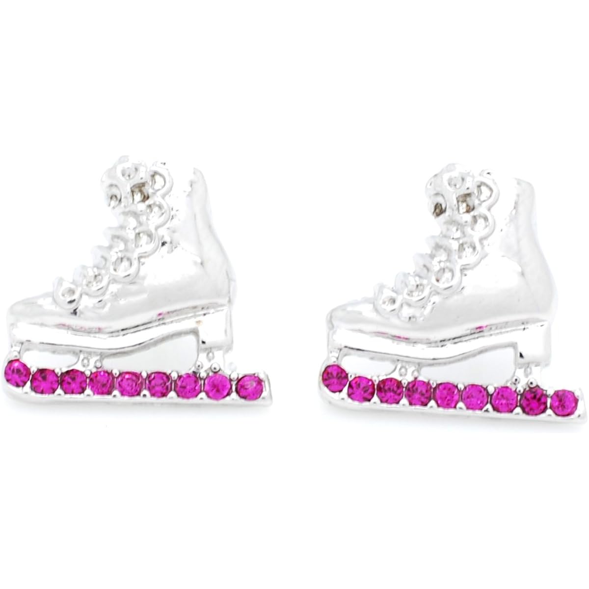 Violet Victoria & Fan Star ICE Skate Earrings - Skater Earrings - Crystal Skate Earrings Post & Dangle.