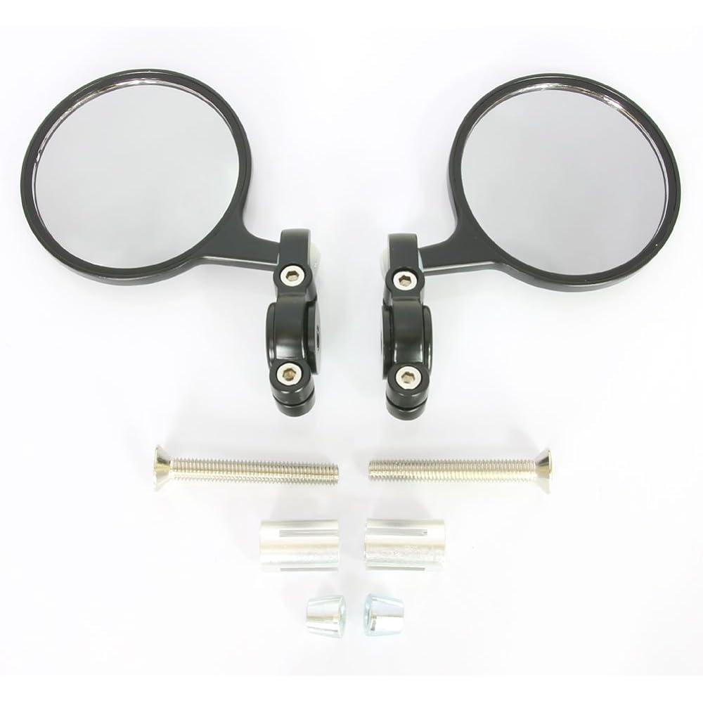 General-purpose round ball joint bar end mirror, secure viewing angle, convex mirror, left and right set