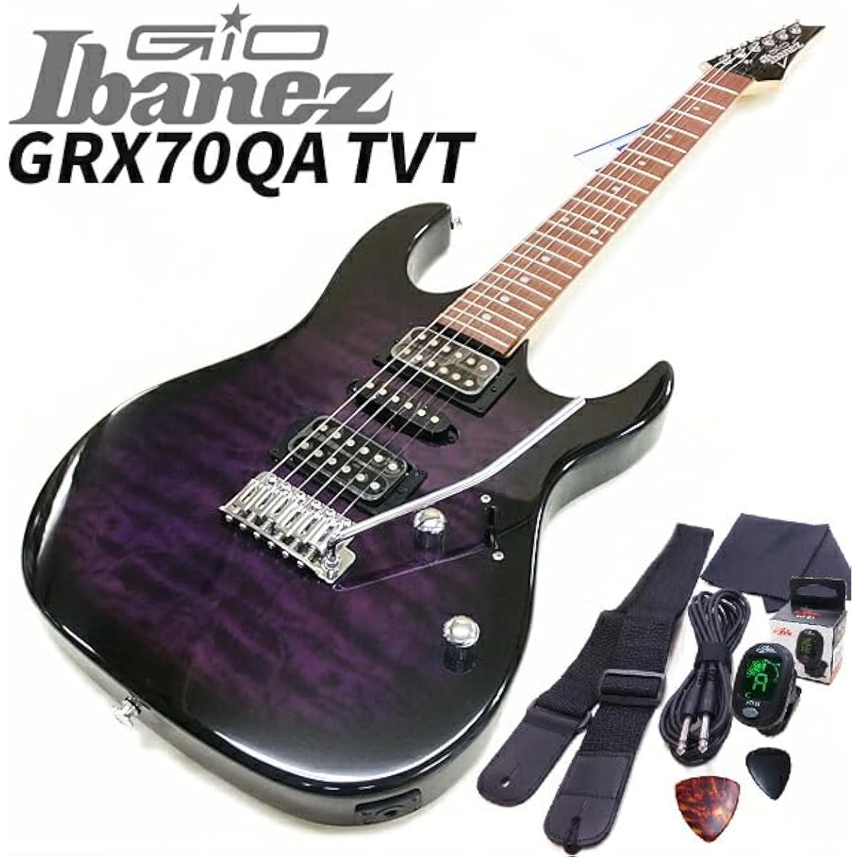 Gio Ibanez GRX70QA TVT Electric Guitar for Beginners 7-Piece Light Basic Set [98765]