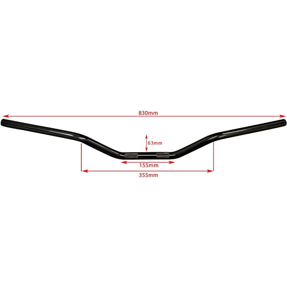 Bike Drag Handlebar for Scramblers, Brat Bikes, Street Fighters - 22mm (7/8" inch) - Black Alloy