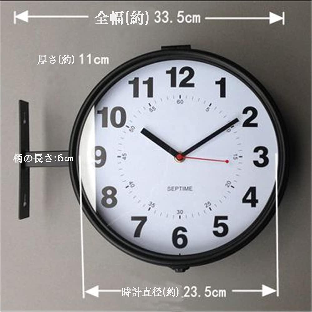 Double-sided clock wall hanging clock fashionable wall outdoor clock antique double-sided clock stylish store clock shop cafe table clock interior west coast style silent SISBRLR white