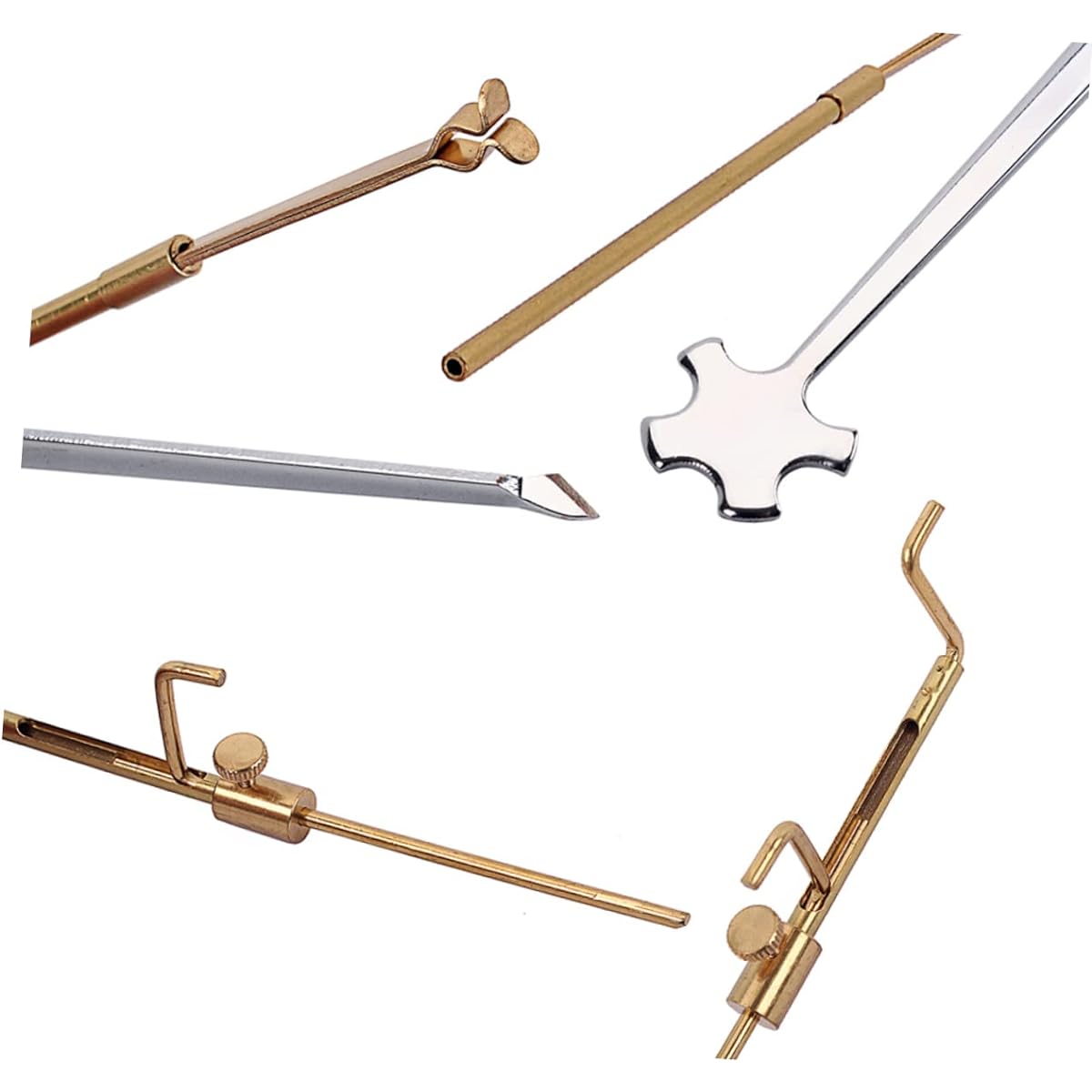 VICASKY 3pcs Sound Retriever Retriever Clip Violin Tool Portable Metal Sound Gauge Setter Brass Caliper Tool Musical Instrument Copper Tube