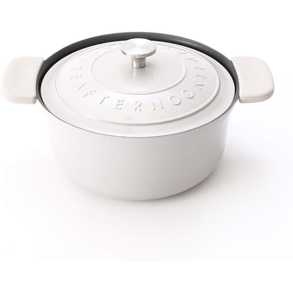 [Afternoon Tea Living] AfternoonTea LIVING Two-handled pot Logo pattern embossed cocotte pot 20cm Gray
