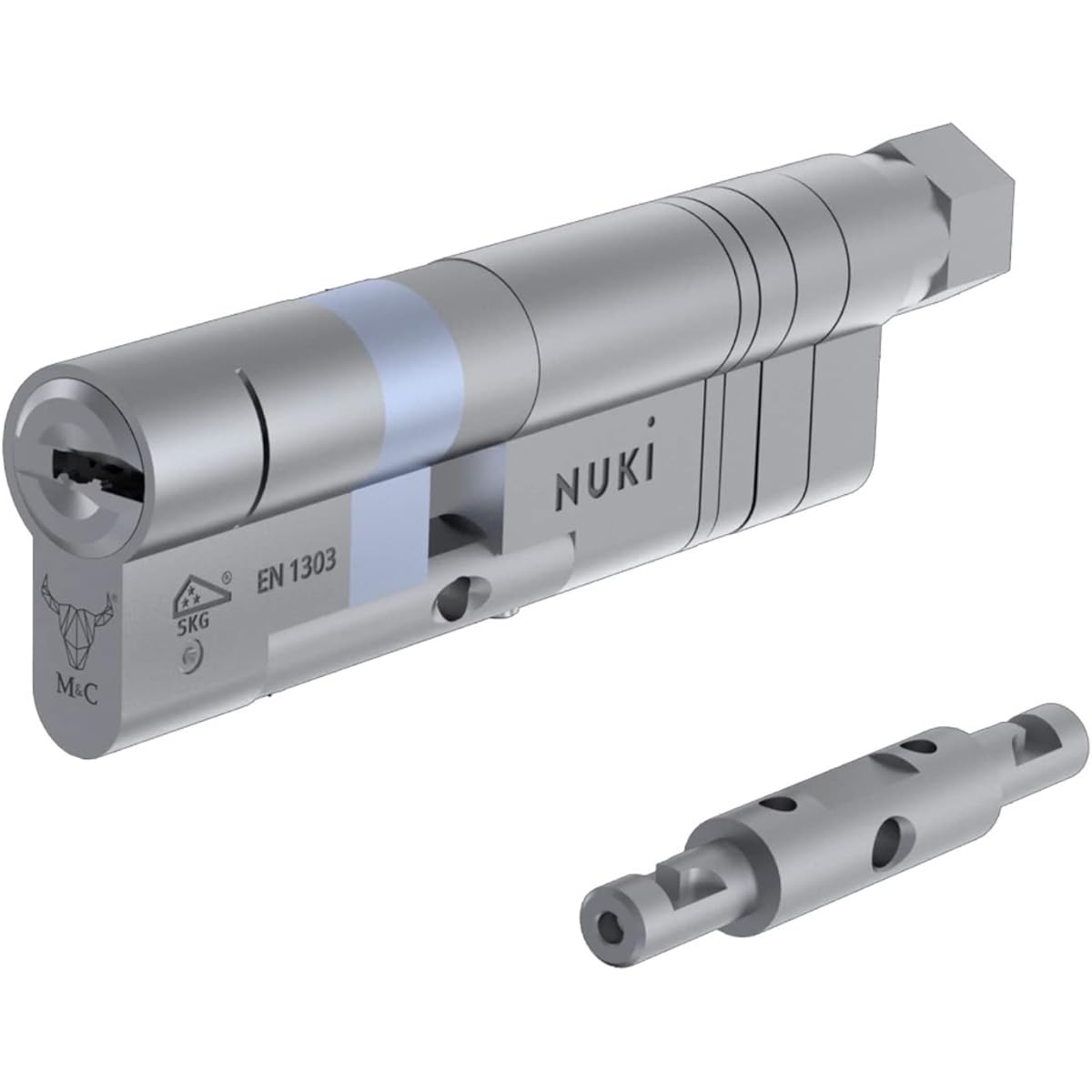 Nuki Universal Cylinder, Lock Cylinder for Nuki Smart Lock, Maximum Security Class SKG***, with Emergency and Danger Function, Set of 5 Keys, Accessory for Electronic Locks