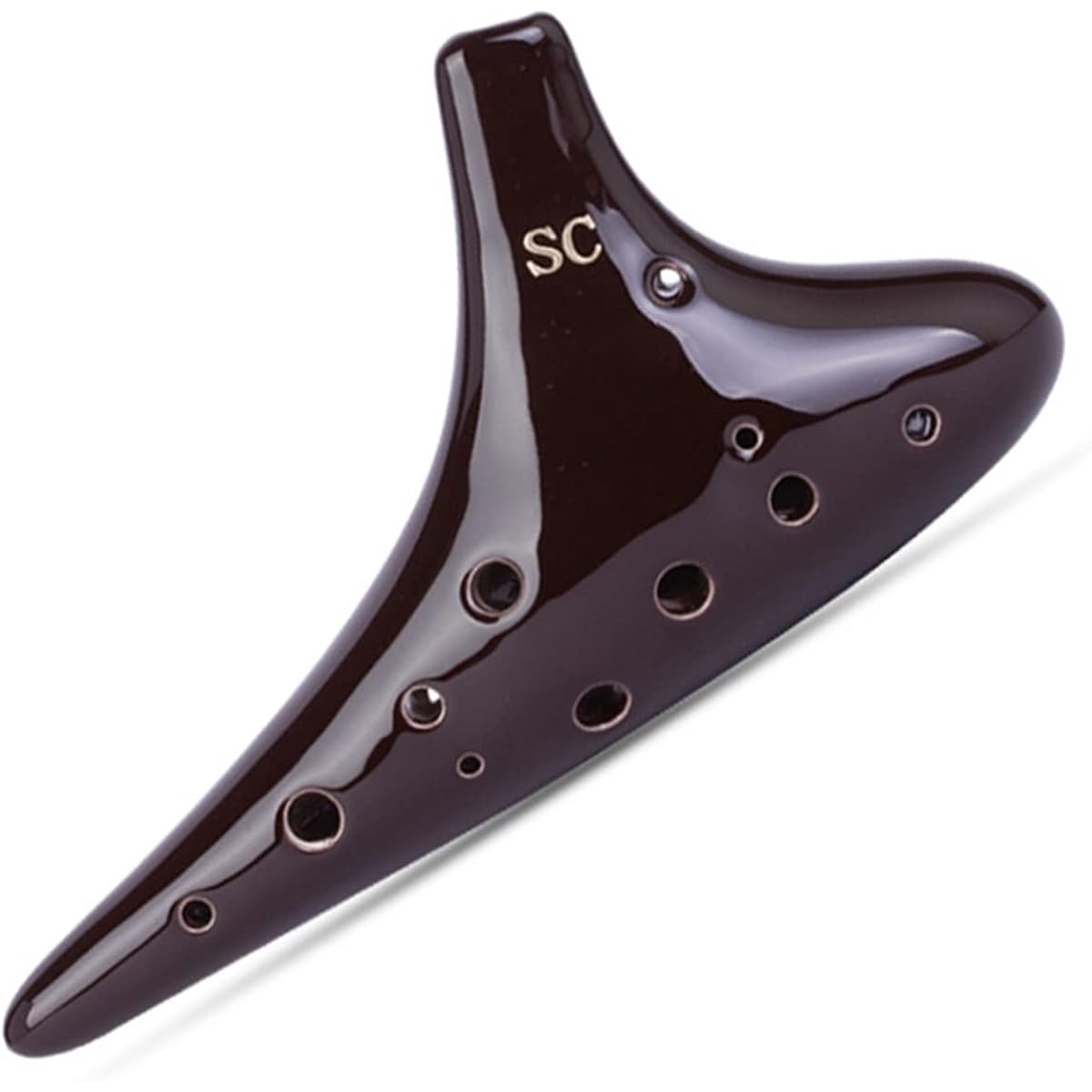 Professional Smoke 12 Holes Treble C Key Ceramic Ocarina Musical Instrument for Beginners Adults Ocarina with Strap Ocarina Instrument