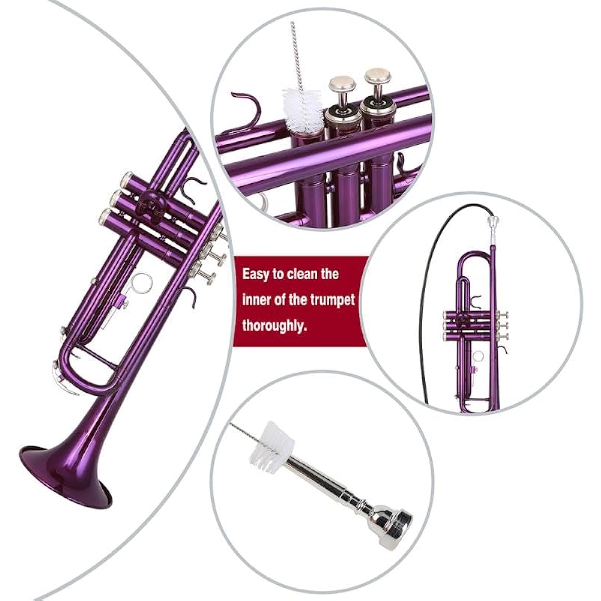 Glory Bb Trumpet - Beginner or Advanced Trumpet with Case, 1 Pair of Gloves, Green