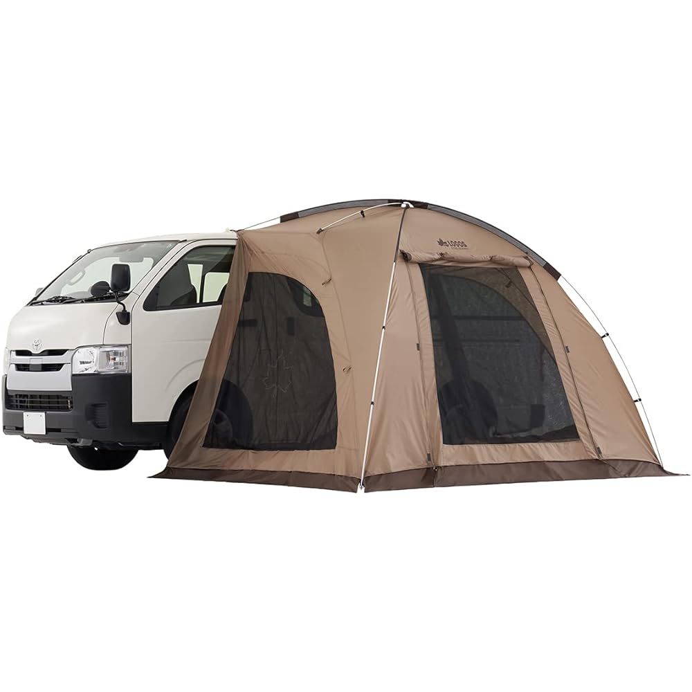 LOGOS Tradcanvas High Type Car Side Awning for 2 People Beige (Approx.) Width 320 x Depth 250 x Height 210 cm