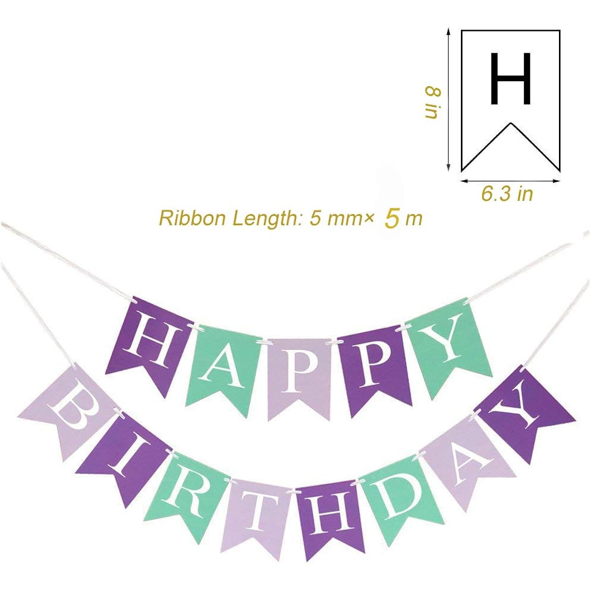 Tellpet Multicolor Purple HAPPY BIRTHDAY Banner with 5 Gold Confetti Balloons