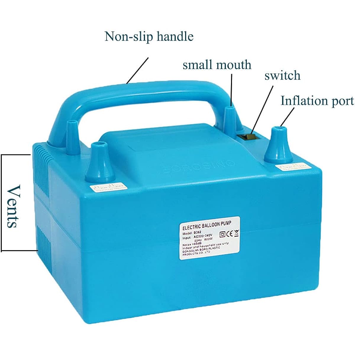 Electric Air Balloon Pump Dual Nozzle Balloon Inflator 800W Electric Balloon Blower for Party Birthday Wedding Festival Decoration Save Time