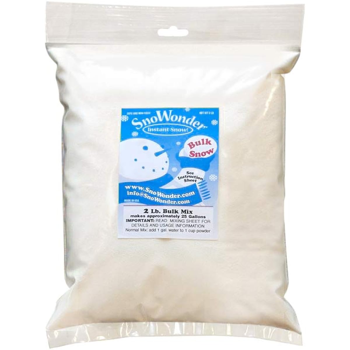 SnoWonder Cloud Slime Snow Powder Instant Snow Fake Snow Snow Wonder Artificial Snow (Just add water) (25GALLON) Official Japanese Product