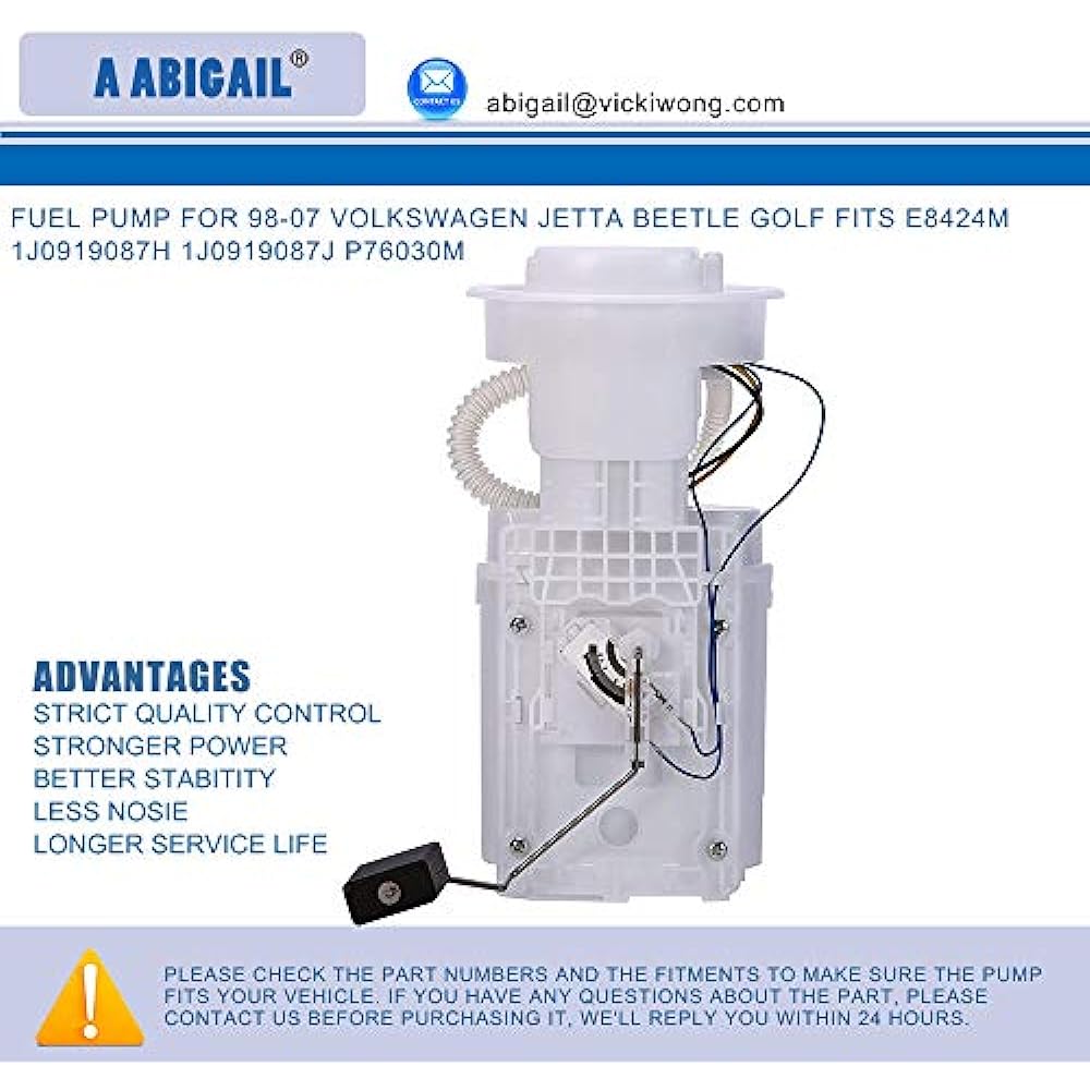 Fuel Pump A69948M 98-07 Volkswagen Volkswagen Jetta Beetle Golf E8424M 1J0919087H 1J0919087J P76030M