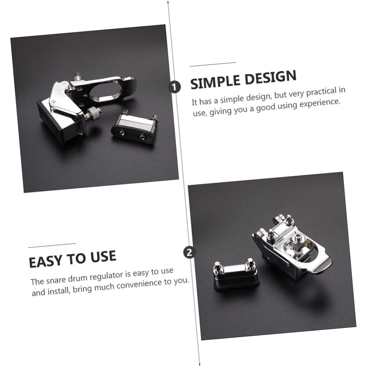 VICASKY 2Pcs Regulator Drum Adjuster Snare Drum Strainer Regulator Drum Regulator Stainless Steel Silver Throw Off End Wire