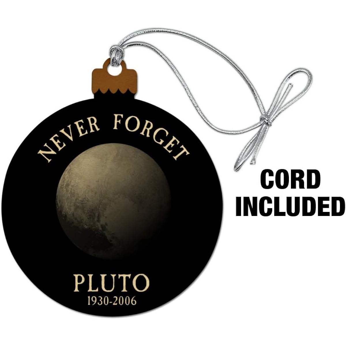 Remember Pluto Planet Astronomy Monument Wood Christmas Tree Holiday Ornament