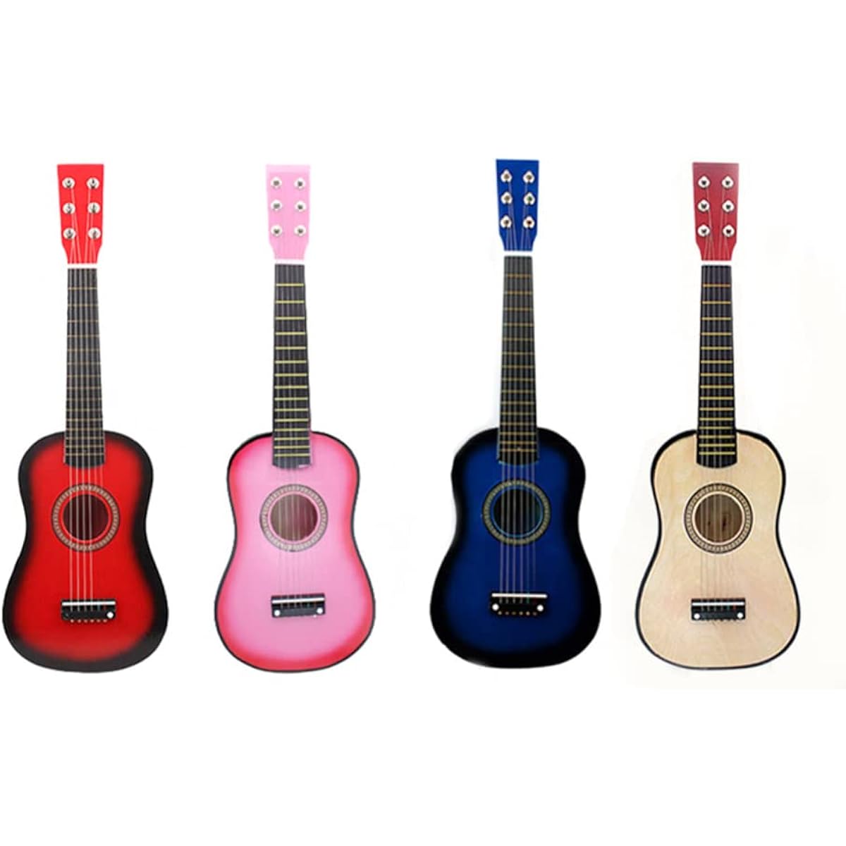 Toddmomy Acoustic Guitar 1 Piece 23 Inch Wooden Guitar, Kids Guitar 6 Strings Toddler Guitar Small Guitar Ukulele Musical Instrument for Children Beginners Adults, Wood Color Wooden Guitar