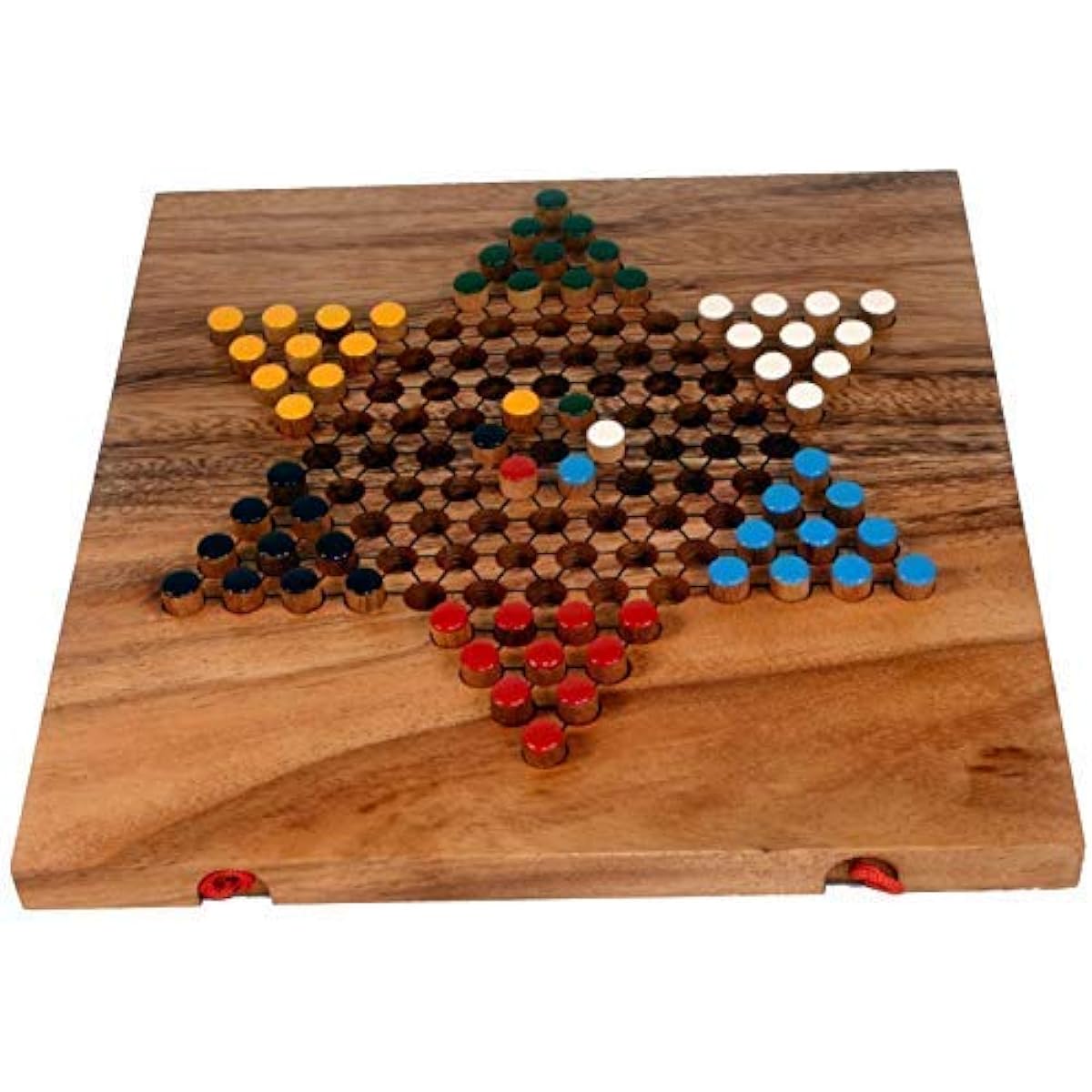 Terrapin Trading Ltd Fair Trade Thai Wooden Rainwood Chinese Checkers Set in Wooden Box 24x13x3