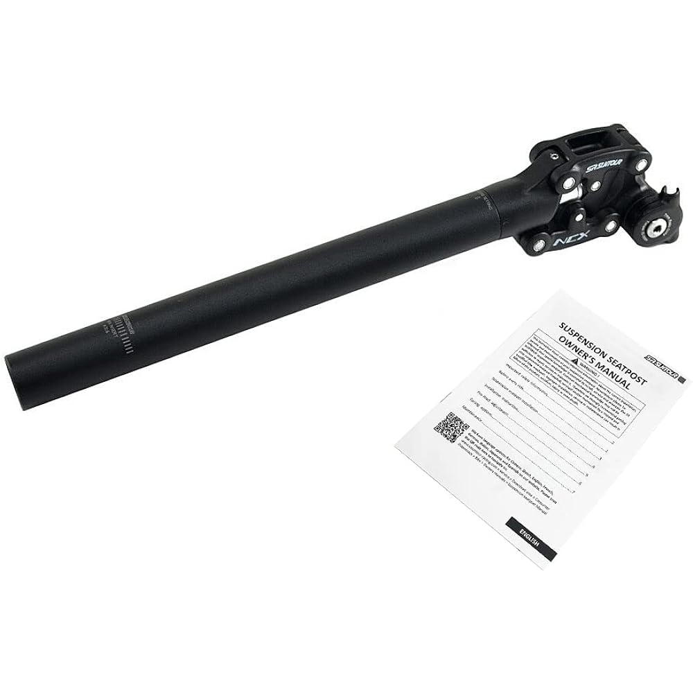 SR Suntour SP12 NCX 30.9X400mm Suspension Seat Post with Protective Cover,Black, VK2724