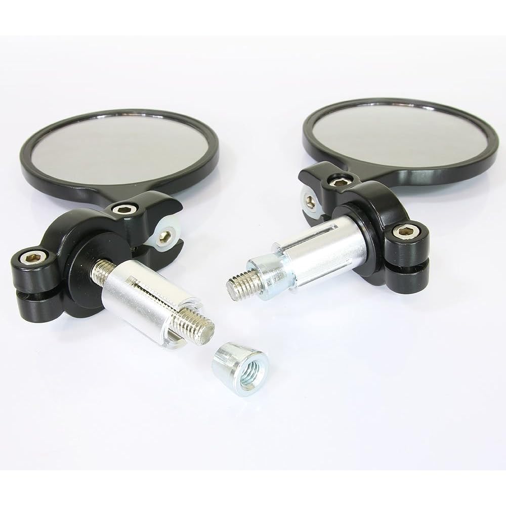General-purpose round ball joint bar end mirror, secure viewing angle, convex mirror, left and right set