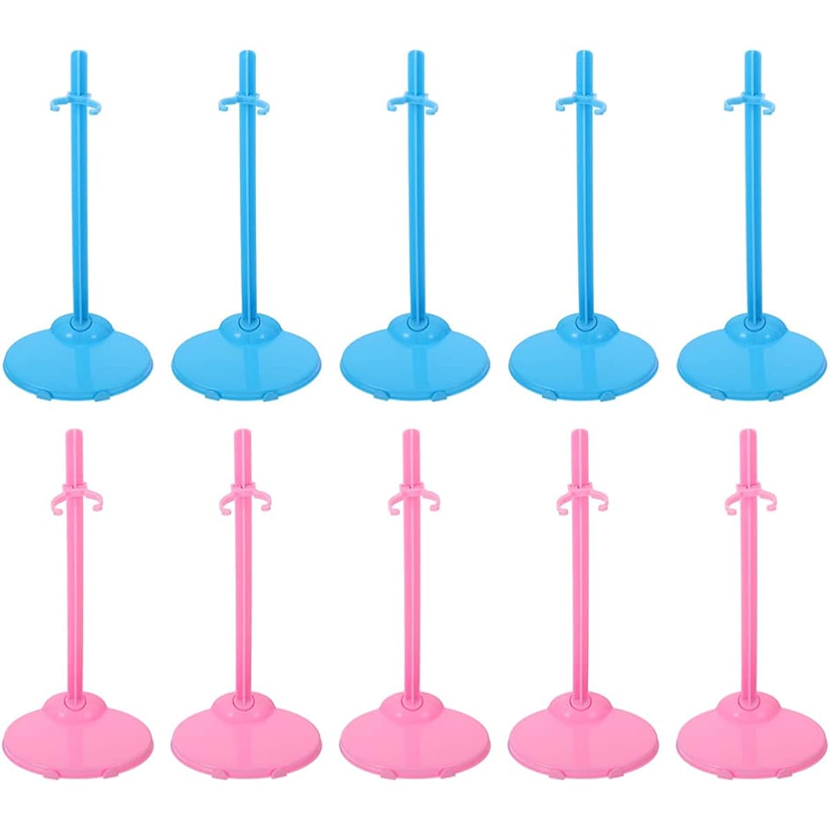 30pcs Mini Mannequin Dress Form Doll Stand Plastic Doll Display Holder Doll Support Bracket Toy Action Figure Stand Doll Dress Holder for Home Store Pink Blue Doll Dress Form Stand