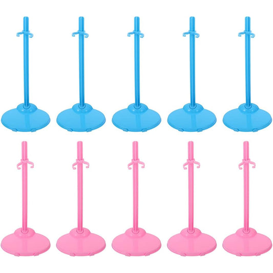 30pcs Mini Mannequin Dress Form Doll Stand Plastic Doll Display Holder Doll Support Bracket Toy Action Figure Stand Doll Dress Holder for Home Store Pink Blue Doll Dress Form Stand