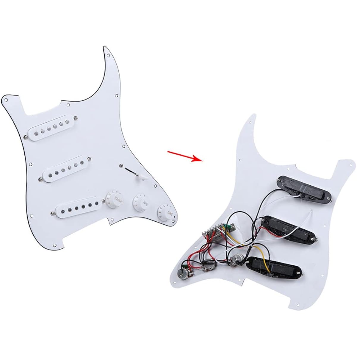 SHUBIAO ST Style DIY Kit Set Electric Guitar Guitar Fingerboard: Rosewood Body: Basswood Neck: Maple For Music Enthusiasts [Parallel Import]