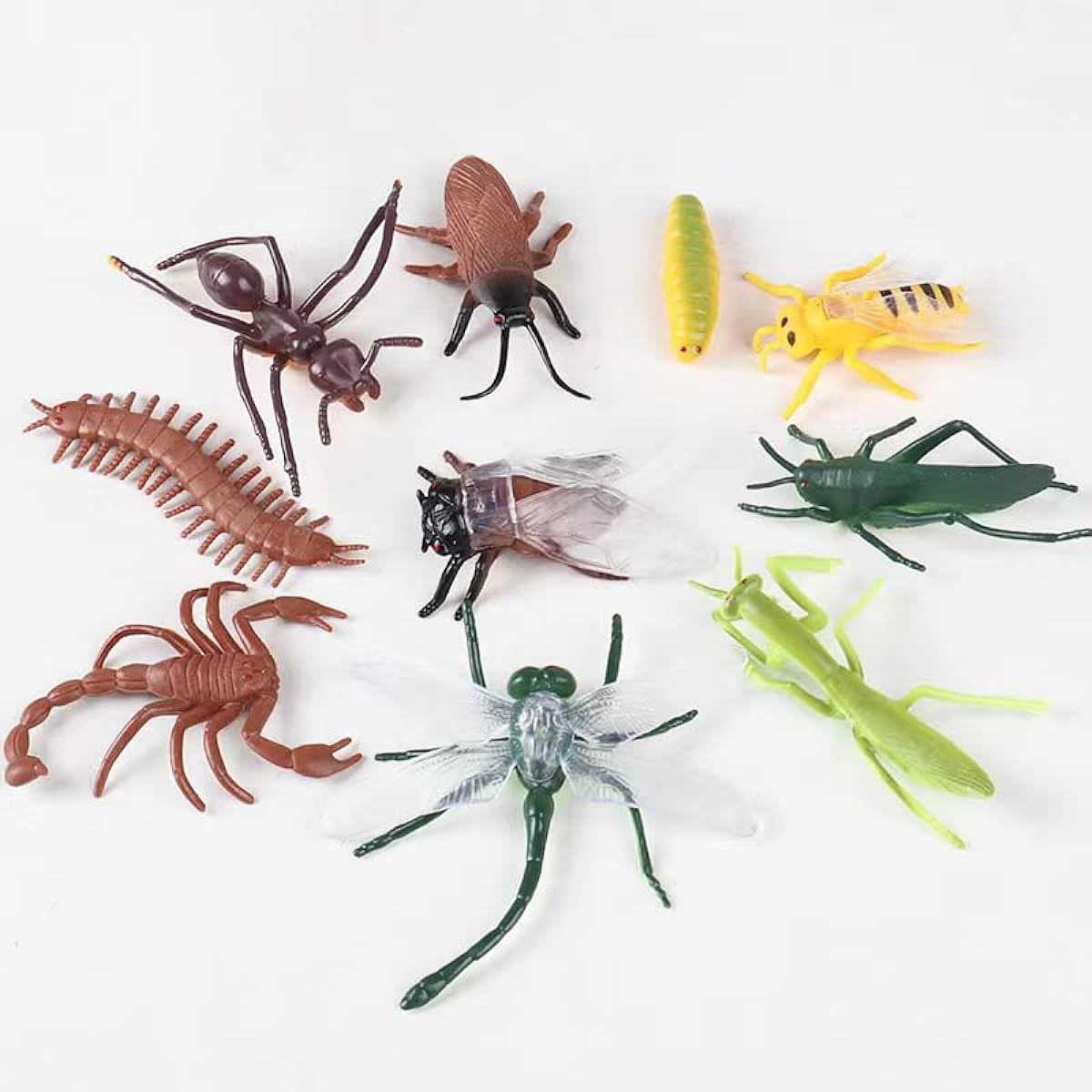 10pcs Fake Bug Figures Plastic Wild Animal Insect Figures Halloween Party Giveaways School Project Model Collection Insect Figures for Kids Toddlers