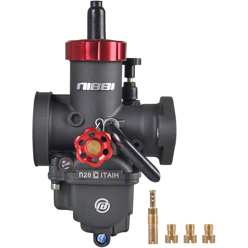 NIBBI Motorcycle Carburetor PE28FL Self-Closing Flange 150CC Carburetor with 28mm Carburetor Jet Compatible with Honda Yamaha Suzuki Kawasaki Motorcycle Scooter ATV Dirt Bike 150CC-250CC Horizontal Engine
