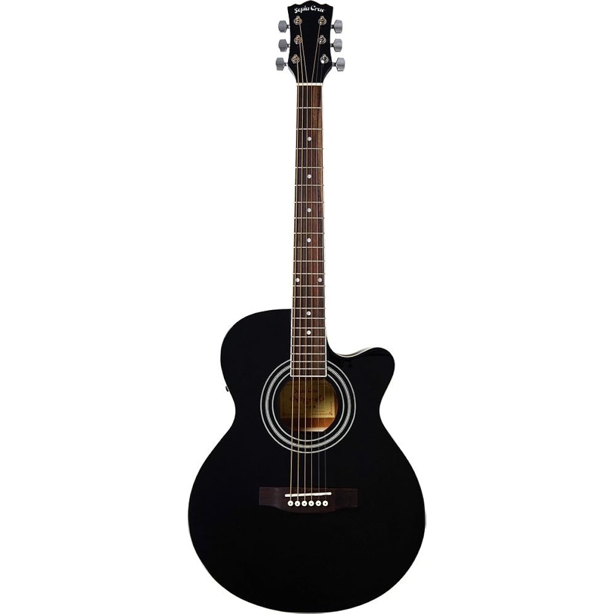 SepiaCrew Electric Acoustic Guitar EAW-01 Entry Set 10W Amplifier Photogenic PG10 Included (BK)