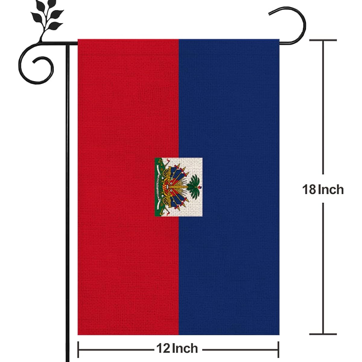 UGONG Haiti National Garden Flag 12X 18 Inch Burlap Decoration Double Sided Festive Parade Garden Flag for Outdoor and Indoor Use