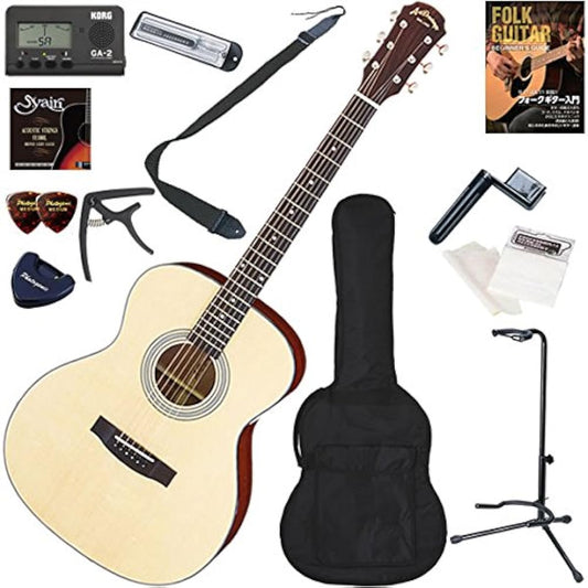 ARIA Acoustic Guitar Beginner's Set, Easy 13-piece Set, AF-201/NT (Natural)