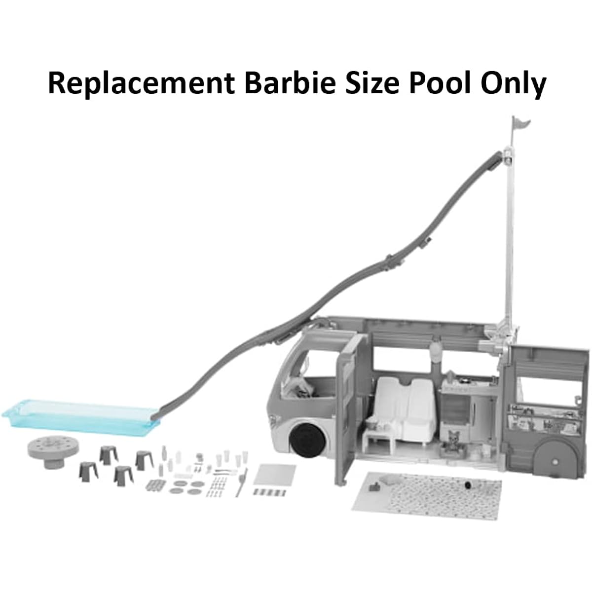 Barbie Doll Dream Camper Vehicle Playset - HCD46 - Replacement Barbie Size Pool