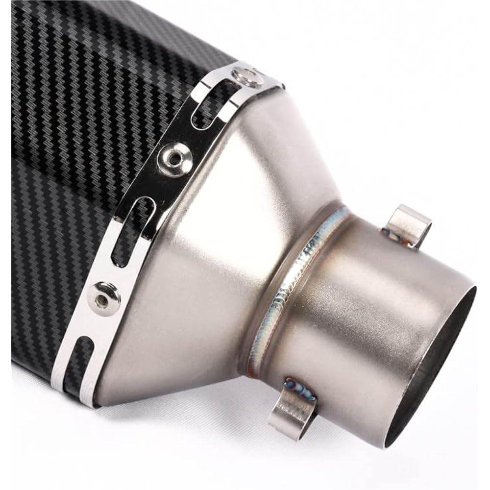 Bike Silencer Slip-on Muffler Bike Muffler Inner Baffle Inlet 50.8mm Universal Length 370mm