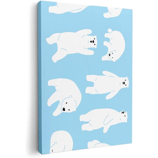 Art Panel Picture Painting Decoration igsticker 594mmx841mm A1 Photo Wall Hanging Wooden Frame Interior Stylish 016437 Polar Bear Animal