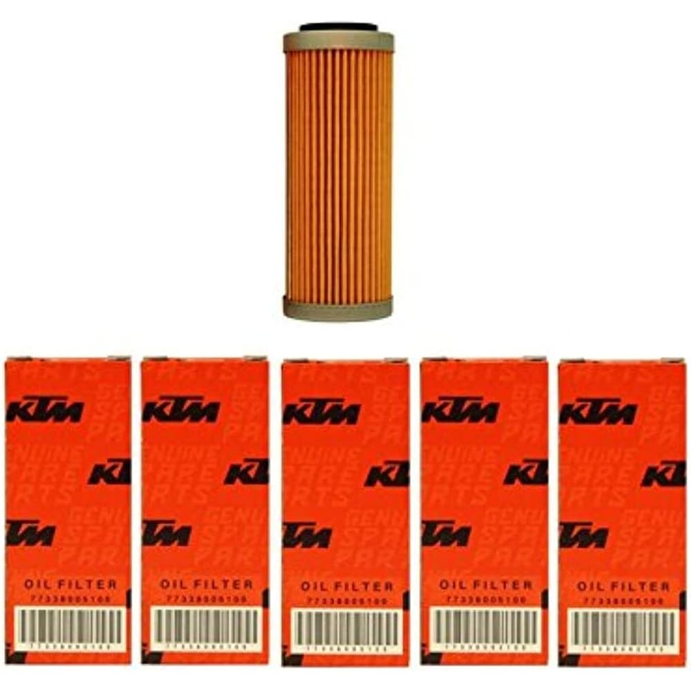 OEM KTM Oil Filter 5 Pack 350 400 450 500 530 EXC-F SX-F XC-F XCF-W Facts ED 2008-2018 5X 77338005100