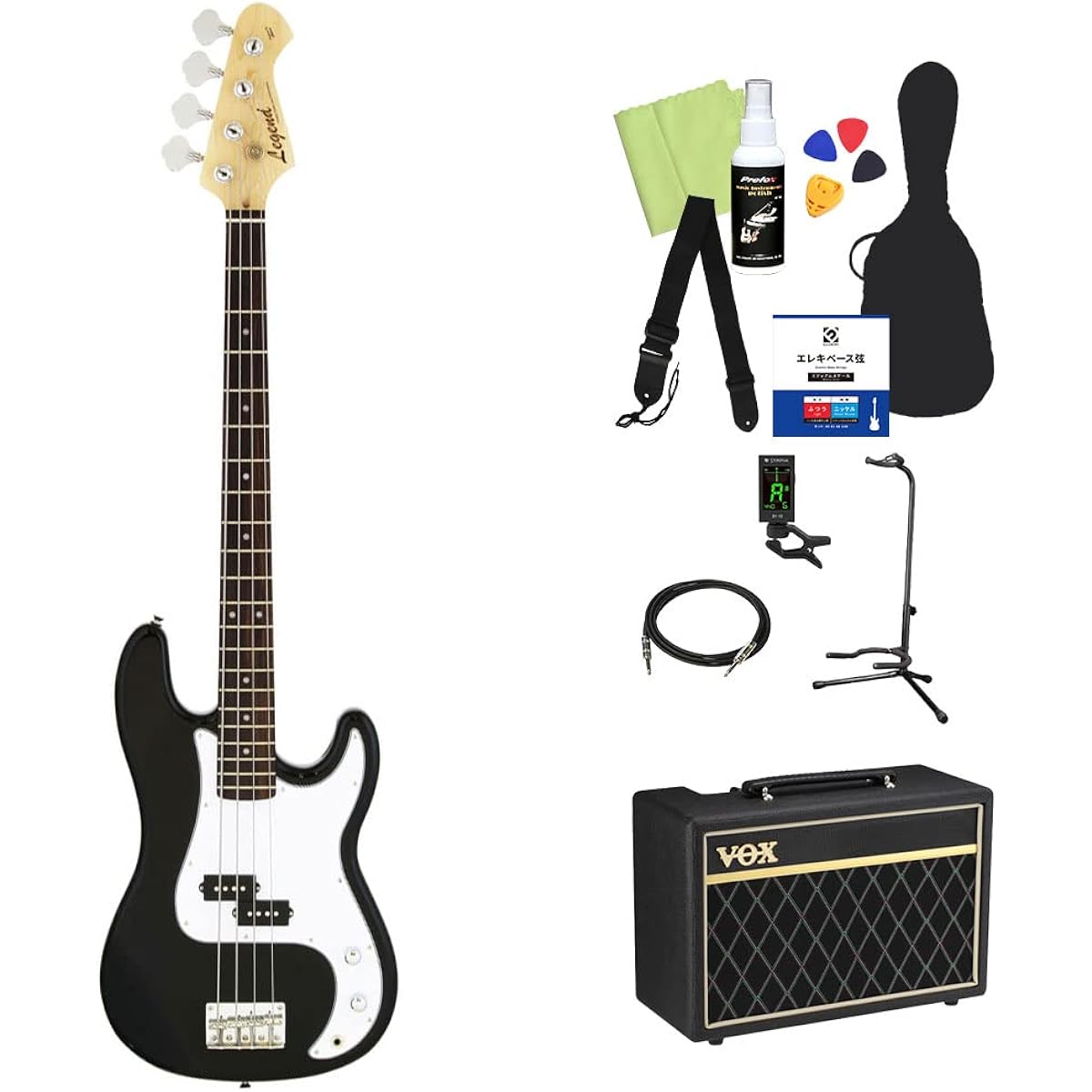 LEGEND LPB-Z Bass Beginner 12-piece Set [With VOX Amplifier] BK P-B Type Legend