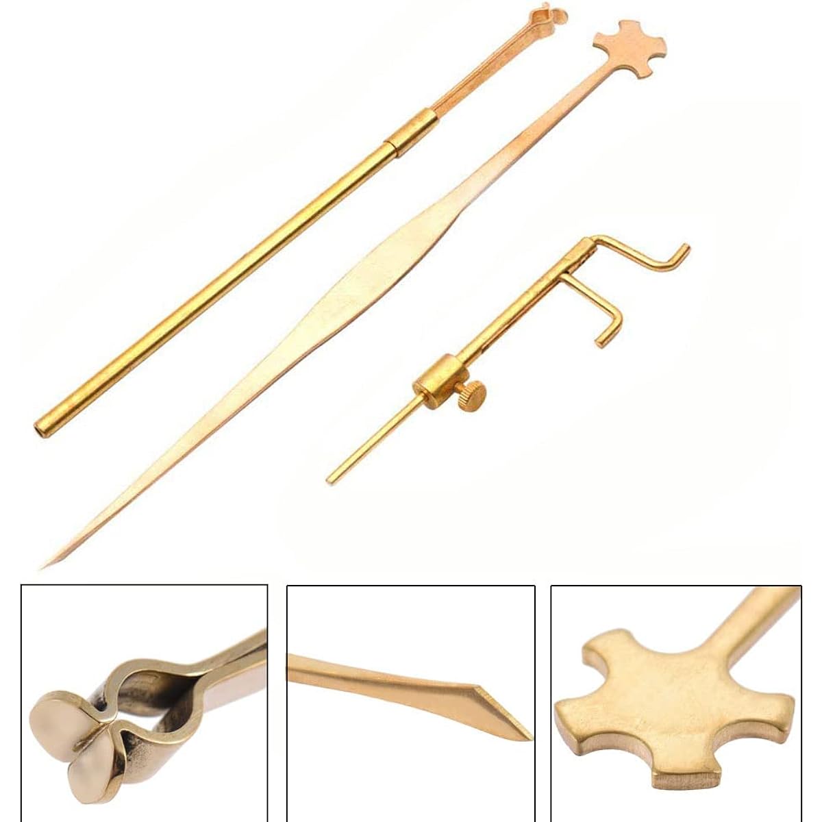 Jiayouy 12 Piece Violin Repair Maintenance Tool Kit Maple Bridge, Template Gauge, String Lifter, Sound Post Gauge, Retriever Clip, Setter Violin Roussier Tool