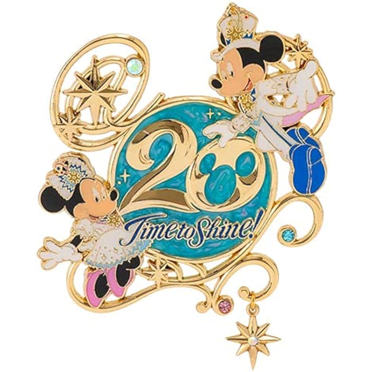 Mickey & Minnie 20th Anniversary Pin Badge [Tokyo DisneySea Exclusive] Anniversary Time to Shine! Badge Disney Goods Souvenir