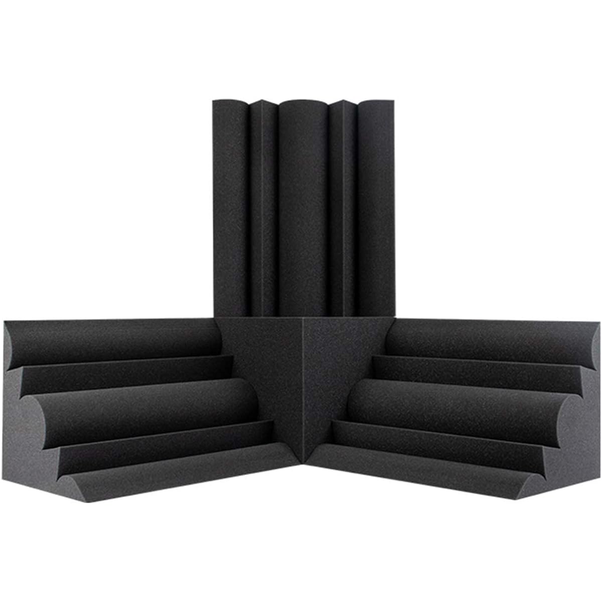 High density sound absorbing cotton, corner soundproofing foam, bass trap sound absorbing foam panel for studio KTV soundproofing (gray) (black)