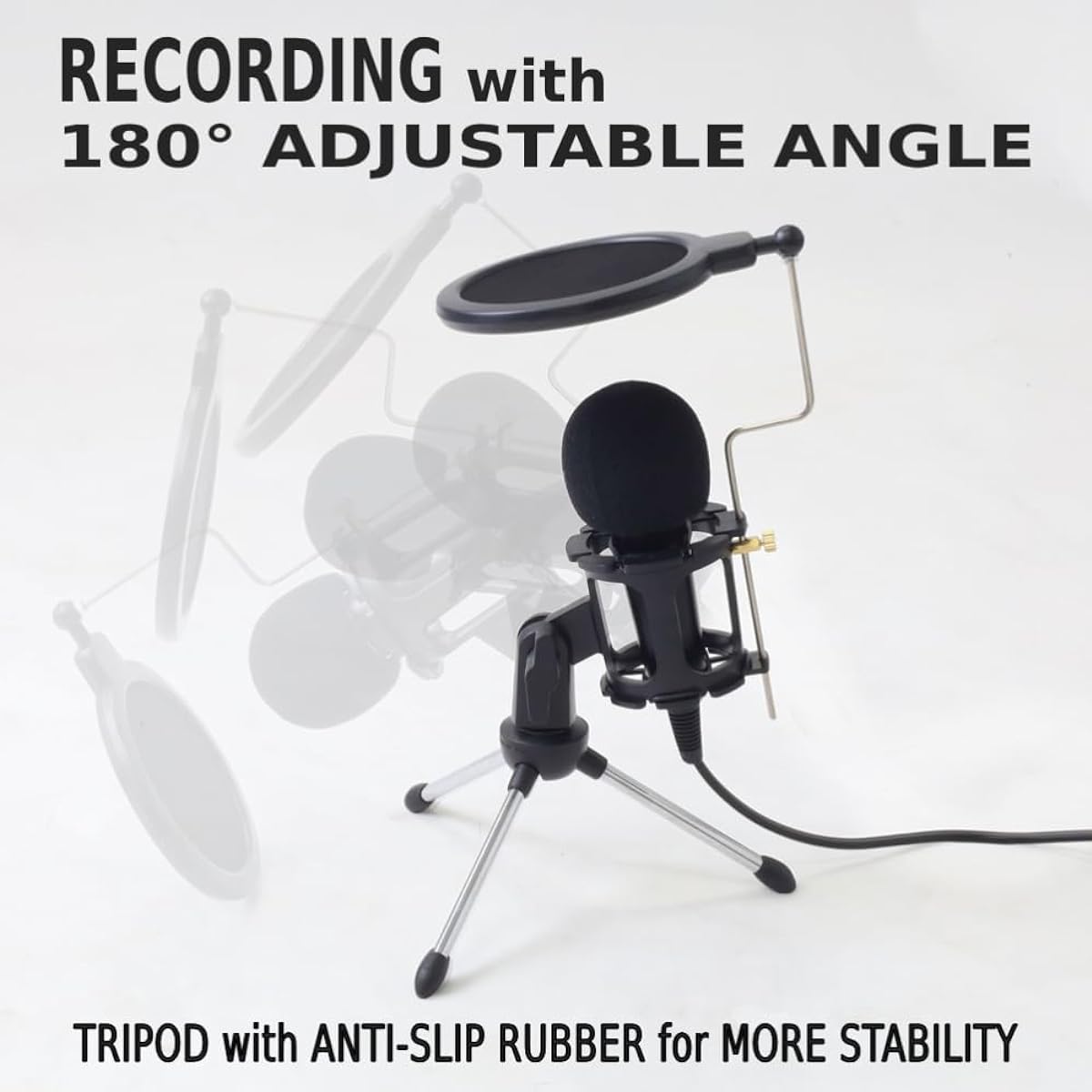 Japard Mini Recording Studio Kit with 3.5mm Jack Cable Podcast Game Recording Singing Kit Condenser Microphone Bundle Kit with Desktop Stand Broadcast Microphone for Computer