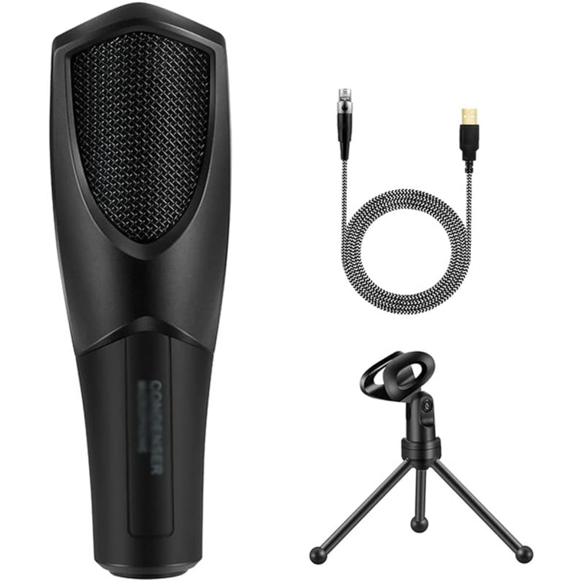 Condenser recording microphone with tripod is suitable for computer studio microphone vocal game streaming