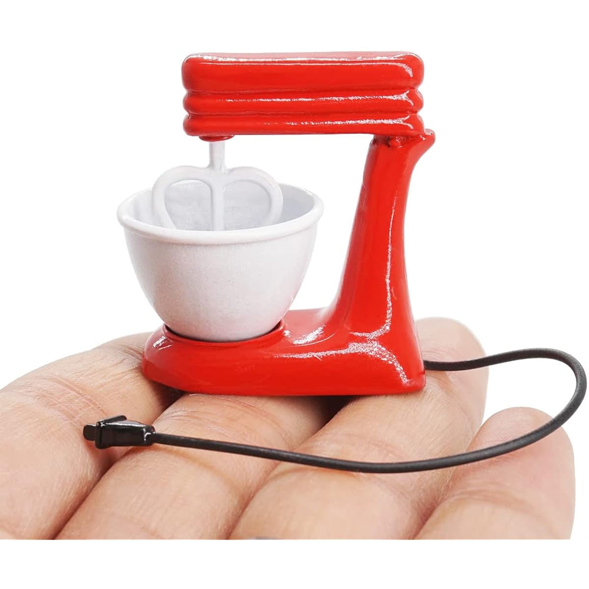 Odoria 1:12 Miniature Old-Fashioned Red Stand Mixer with Bowl Metall Dollhouse Kitchen Accessories