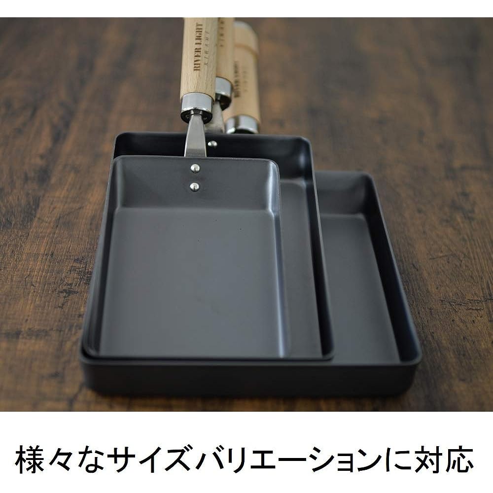 River Light Kiwami JAPAN Iron Tamagoyaki Frying Pan Large Iron Nitride Nitriding Compatible with IH Rust Resistant Made in Japan J1618
