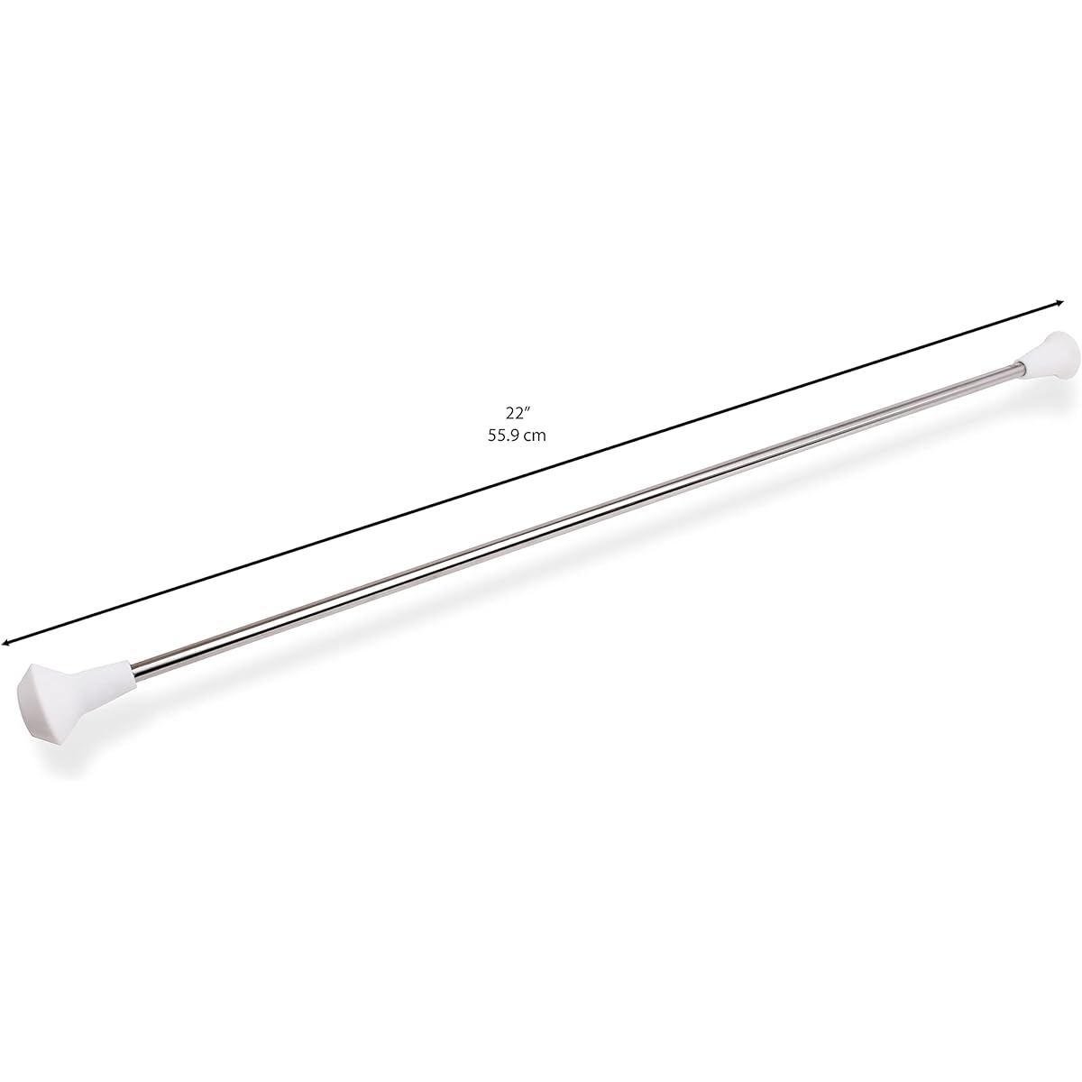 Bounec 22" Twirling and Marching Baton - Standard Stainless Steel Mini Shaft Rod with Rubberized Tip - Includes 1 Dance Ribbon Streamer (22")