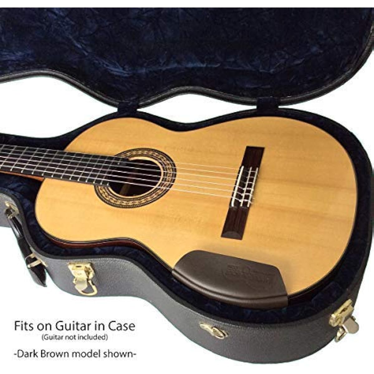 Saddle-A-Bout Genuine Leather Armrest for Acoustic Guitar/Classical Guitar (LARGE Dark Brown/Spruce)