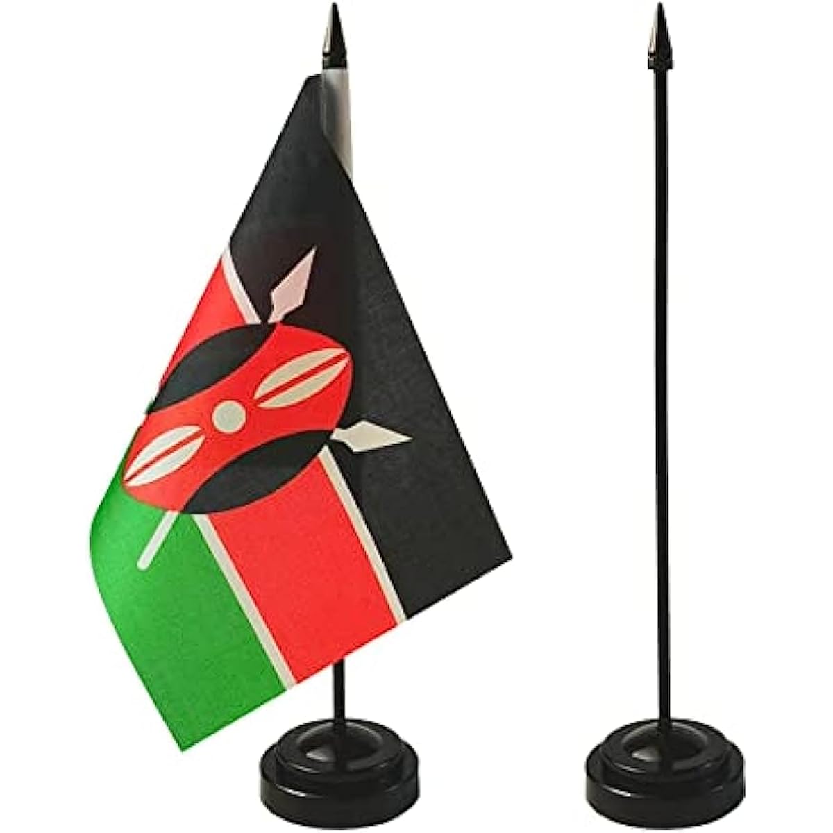 Kenya Desk Flag, Kenya Table Flag, Kenyan National Flag, Kenyan Diplomatic Flag Set, Office Flags, Table Decorations, 8 x 5.5 Inch, Vivid Color and Fade Resistant