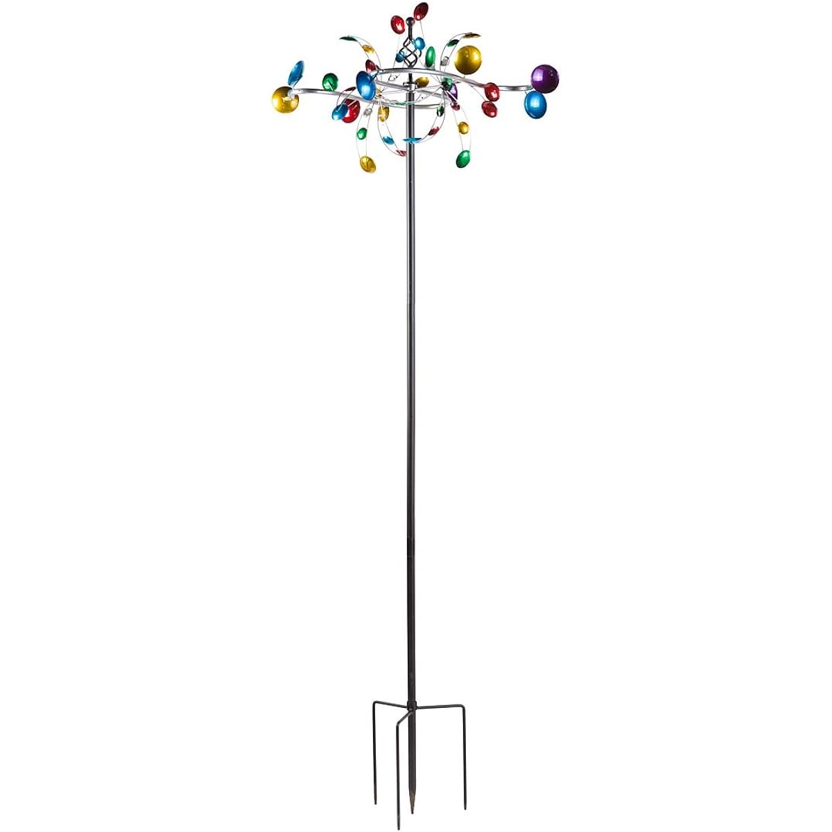 Outdoor Horizontal Cup Metal Garden Wind Spinner 28W x 25D x 75H